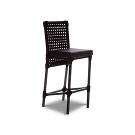 Banqueta de Corda Náutica e Alumínio com Pintura Epóxis Estofada  Dourado