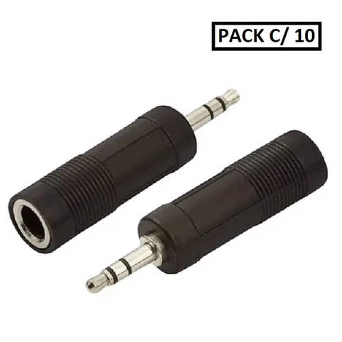 Adaptador P2 Macho P/ P10 Femea (unidade) Mod. Le-5533 Preto
