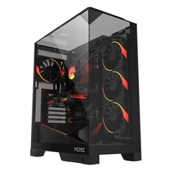 Gabinete Gamer Pcyes Forcefield Dome Black Vulcan - Gffdbv