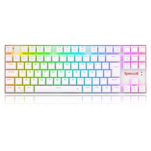 Teclado Mecânico Gamer Redragon Kumara Pro Wireless RGB White - K552RGB-BRS-W (PT-RED)
