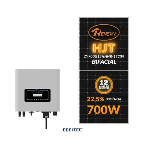 Gerador Edeltec Solar Deye 9,80 Kwp Mon. 220v Fibrometal (8k/700w Bifacial)
