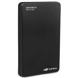 Gaveta Case C3TECH p/ HD 2.5 Preto USB 2.0 - CH-200BK