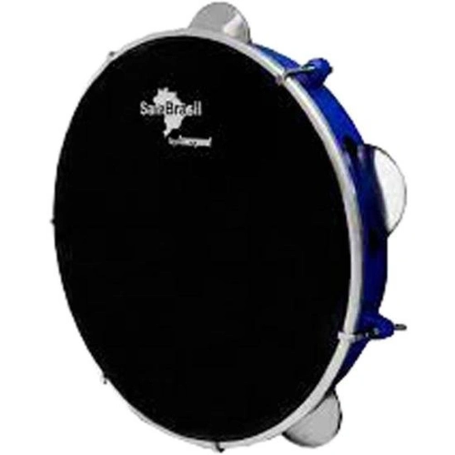 Pandeiro 10” Premium Pele Preta Sambrasil Liverpool Azul