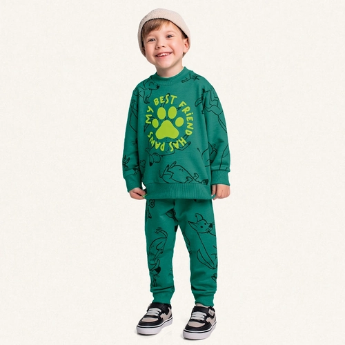 Conjunto Moletom My Best Friend Estampado Fakini - Masculino