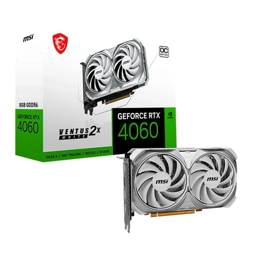 Placa De Vídeo 8GB RTX4060 2x MSI Ventus White 128-BIT - OC 912-V516-030