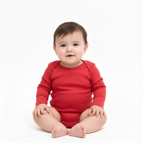 Body Manga Longa Liso Taita 100% Algodão - Vermelho Queimado