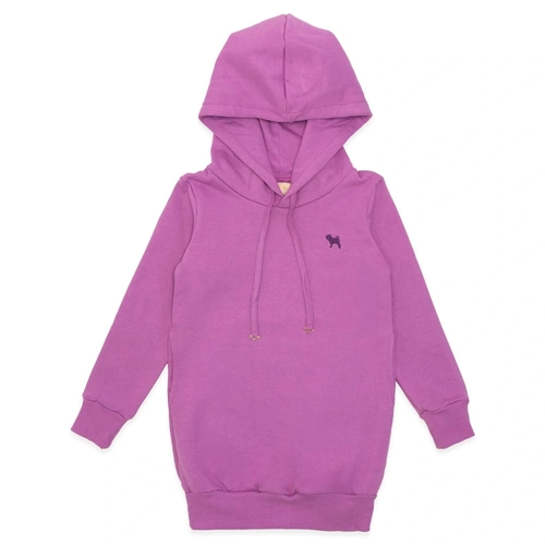 Vestido Manga Longa Moletom com Capuz Lilás Charpey - Feminino