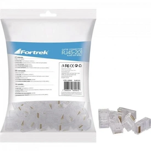 Conector Macho Cat5e Rj45-201 Fortrek - Bli / 100