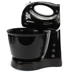 Batedeira Mondial Prática Black com 3 Velocidades – Preta