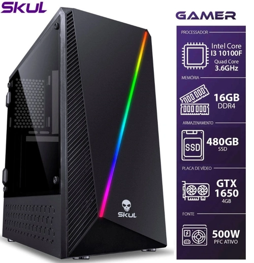 Computador Gamer I5 HD 1TB GTX1050 Fonte 500W