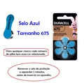 Bateria Auditiva 675 - Duracell  1,45V. cartela com 6 unidades.