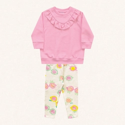 Conjunto Moletom com Legging Estampada Bebê Fakini - Feminina