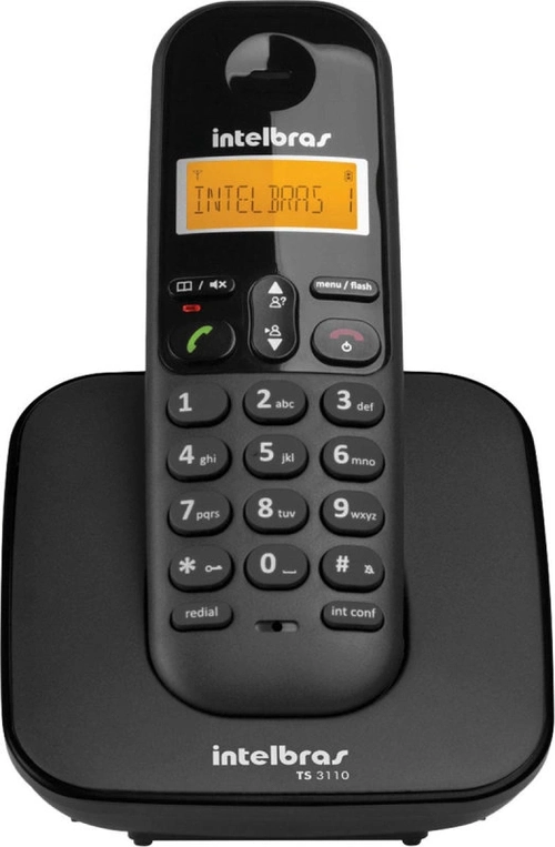 Telefone Intelbras Sem Fio Com Identificador de Chamadas Preto - Ts 3110