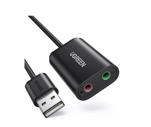 Adaptador de Áudio, Ugreen USB 2.0 para P2 - US205 Preto