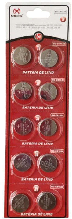 CR1620 MOx - 3V Lithium cartela c/10un.