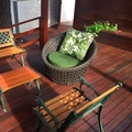 Chaise Redonda de Alumínio e Fibra Sintética  110cm em Tela Copacabana