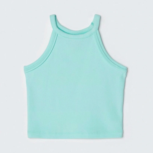 Regata Cropped Alcinha Canelada Verde Hering - Feminina