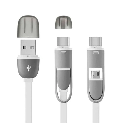 Cabo Usb 2 Em 1 Multilaser Wi351 Type c e Micro Usb 1,5m