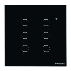 Interruptor Smart Touch Intelbras Ews1006 Wi-fi Com 6 Teclas Preto