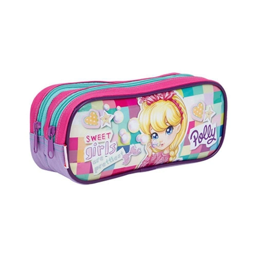 Estojo Esolar 2 Compartimento Polly Pochet - Sestini