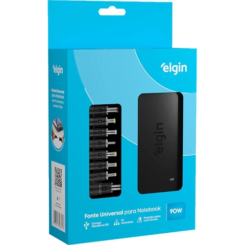 Fonte Universal para Notebook Elgin 90w Com 9 Adaptadores
