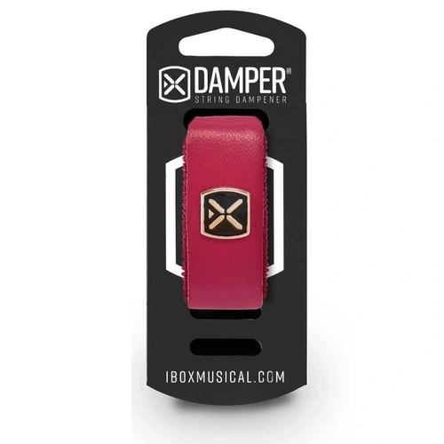 Damper Em Couro Legitimo e Tag Em Metal Bordo Dsmd04