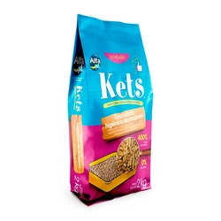 Areia Higiênica Kets Granulado de Madeira para Gatos 2kg