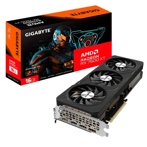 Placa de Vídeo 16GB RX7600XT Gigabyte Gaming OC - GV-R76XTGAMING OC-16GD