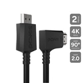 Cabo Hdmi 2.0 Pcyes Conector 90º Horizontal - Preto - 2 Metros - Ph90h-2