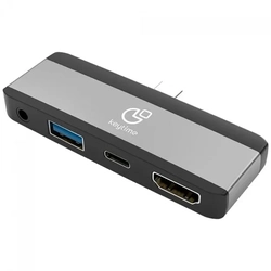 Adaptador Hub 4 em 1 Keytime Hubstation Tipo C para Hdmi/usb-a/usb-c - Kyt00033