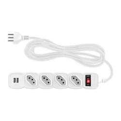 Protetor Eletronico Intelbras Epe204 Usb+ 4 Tomadas 2 Usb Branco