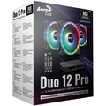 Kit 3 Coolers Duo 12 Pro Argb + Hub + Controle Aerocool