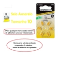 Bateria Auditiva 10 - Toshiba 1,4V. cartela com 6 unidades.