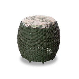 Puff de Fibra Sintética e Alumínio  50cm Cordão Copacabana