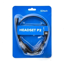 HEADSET GO TECH COM ENTRADA P2 PRETO
