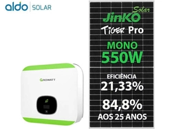 Gerador De Energia Solar Growatt Sem Estrutura Growatt Gf 4,4kwp Jinko Tiger Pro Mono 550w Min 6kw 2mppt Mono 220v