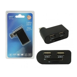Hub USB 2 Portas C/ Leitor de Cartão 2.0 KP-T123 - Knup