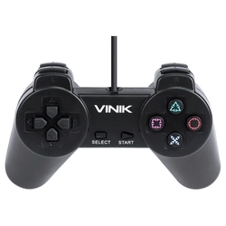 Controle Pc Usb Ps1/playstation 1 Preto - Retrô - Vinik Play 1 Preto