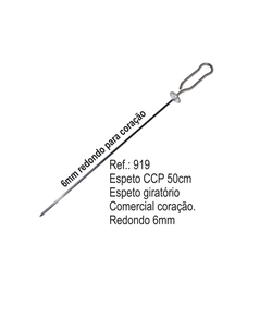 Espeto Giratório Comercial Coração 6mm