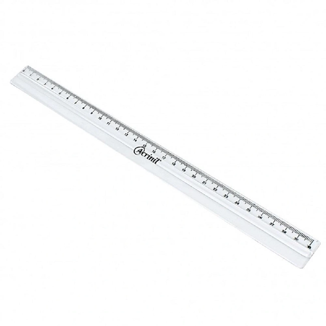 Régua em Poliestireno Transparente 30CM (Unidade)