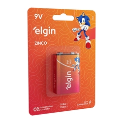 Bateria De Zinco e Carvao Elgin 9v Blister Com 1 Unidade