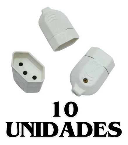 Kit 10 Plugues Fêmea 2p+t 10a 250v Branco - Avanci Brasil