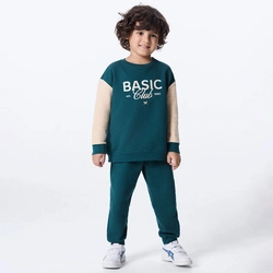 Conjunto Manga Longa Moletom Basic Club Verde Hering - Masculino