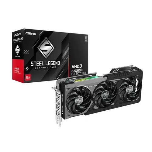 Placa de Vídeo 16gb Rx9070xt Steel Legend Dark - 90-ga5vzz-00uanf