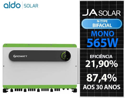 Gerador De Energia Solar Growatt Sem Estrutura Growatt Gf 1107,4kwp Ja Deep Blue 565w Bifacial N-type Max-x 125kw 10mppt Trif