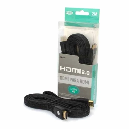 Cabo Hdmi Gold 2m 2.0 4k (tipo Fita/malha) Ref. Hm-204