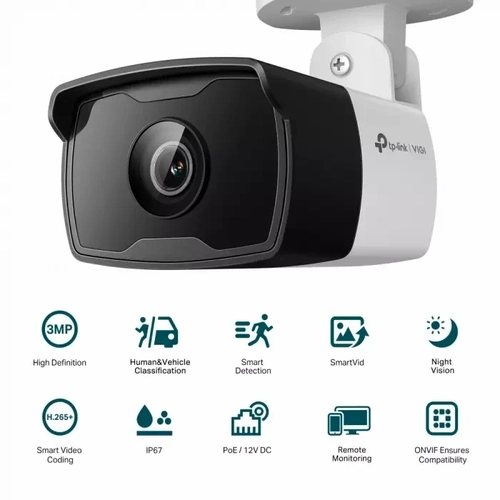 Camera Tp-link Ip Cftv Poe Bullet Externa 3mp - Vigi C330i