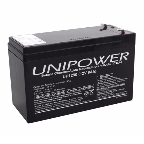 Bateria Unipower Up 1290 12v 9.0ah F187 Nao Automotiva