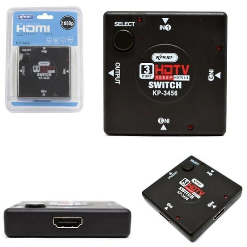 Hub HDMI Knup KP-3456 3 Portas - HUB0008KP