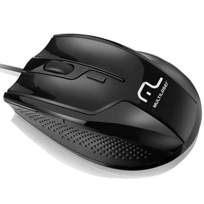 Mouse Multilaser Multimídia Profissional 1600Dpi Preto USB - MO164